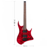 Volgoa GTWT-01 6-String Headless Electric Guitar Flame Maple Maple Neck