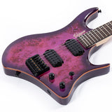 Volgoa GTWT-01 6-String Headless Electric Guitar Flame Maple Maple Neck