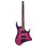 Volgoa GTWT-01 6-String Headless Electric Guitar Flame Maple Maple Neck