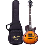 Grote LPF-002 Semi-Hollow Body Electric Guitar Matte Finished with Gigbag