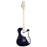 Grote Electric Guitar Semi-Hollow Body Single F-Hole  Tele Style Guitar Full-Size Basswood with Canadia Maple neck Chrome Hardware Picks(Black/Red/Green/Purplle/Blue)