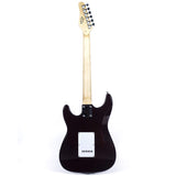 Grote Electric Guitar ST Style Full-Size Printed Pawlonia Solid Body Canadian Maple Neck Chrome Hardware with Gigbag Picks (Red/Brown/Blue/Purple)