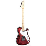 Grote Electric Guitar Semi-Hollow Body Single F-Hole  Tele Style Guitar Full-Size Basswood with Canadia Maple neck Chrome Hardware Picks(Black/Red/Green/Purplle/Blue)