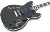 GROTE Electric Guitar Semi-Hollow Body Guitar matte finished P90 Pickups (Green)