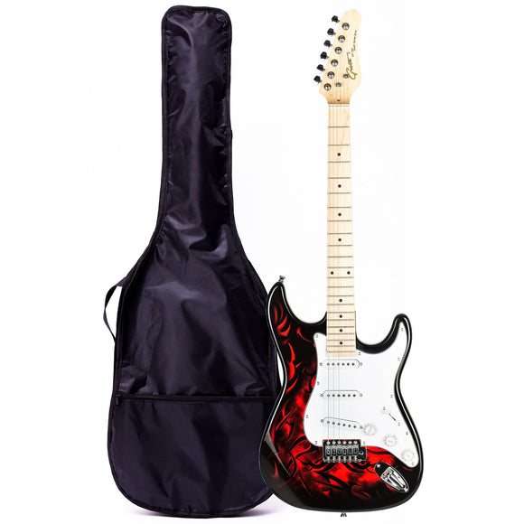 Grote water transfer printing electric guitar with gigbag(Red)