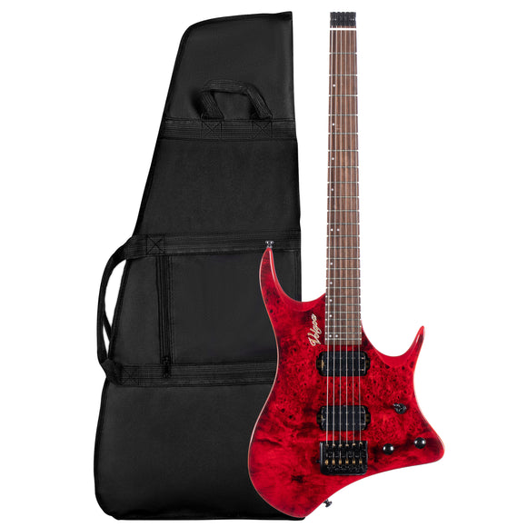 Volgoa GTWT-01 6-String Headless Electric Guitar Flame Maple Maple Neck