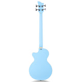 Grote Hollow Body Electric Single-cutaway Bass Guitar Vintage Style Bass with Dual Humbucker Pickups, Professional 4 String Bass for Beginners and Adults
