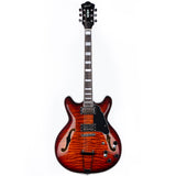 Grote Semi-Hollow Body Electric Guitar Thinline Arched-top Coils Splitting With Gigbag GYS-35