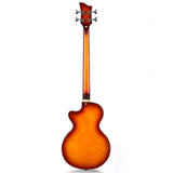 Grote Hollow Body Electric Single-cutaway Bass Guitar Vintage Style Bass with Dual Humbucker Pickups, Professional 4 String Bass for Beginners and Adults
