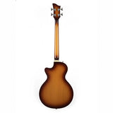 Grote Hollow Body Electric Single-cutaway Bass Guitar Vintage Style Bass with Dual Humbucker Pickups, Professional 4 String Bass for Beginners and Adults