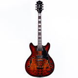 Grote Semi-Hollow Body Electric Guitar Thinline Arched-top Coils Splitting With Gigbag GYS-35