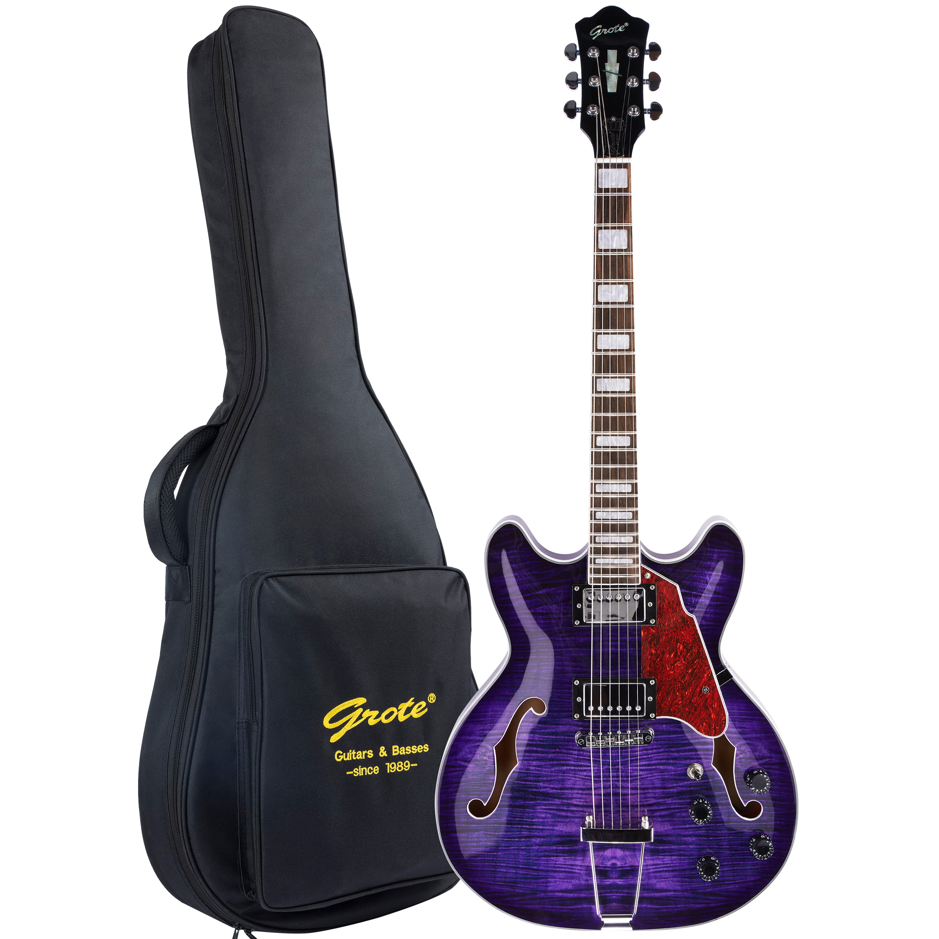 ギター GROTE 335 style jazz Electric Guitar wit GROTE 335 style Jazz Electric Guitar with Bigsby Semi-Hollow