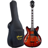 Grote Semi-Hollow Body Electric Guitar Thinline Arched-top Coils Splitting With Gigbag GYS-35