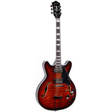 Grote Semi-Hollow Body Electric Guitar Thinline Arched-top Coils Splitting With Gigbag GYS-35