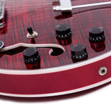 GROTE Jazz Left-Handed Electric Guitar Semi-Hollow Body Trapeze Tailpiece Bridge Guitar