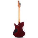 Electric Guitar Burl Wood Look Printed Top Modern Double Cut 6 String HH Pickups Tremolo Maple Neck Gloss Finish