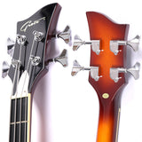 Grote Hollow Body Electric Single-cutaway Bass Guitar Vintage Style Bass with Dual Humbucker Pickups, Professional 4 String Bass for Beginners and Adults