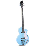 Grote Hollow Body Electric Single-cutaway Bass Guitar Vintage Style Bass with Dual Humbucker Pickups, Professional 4 String Bass for Beginners and Adults