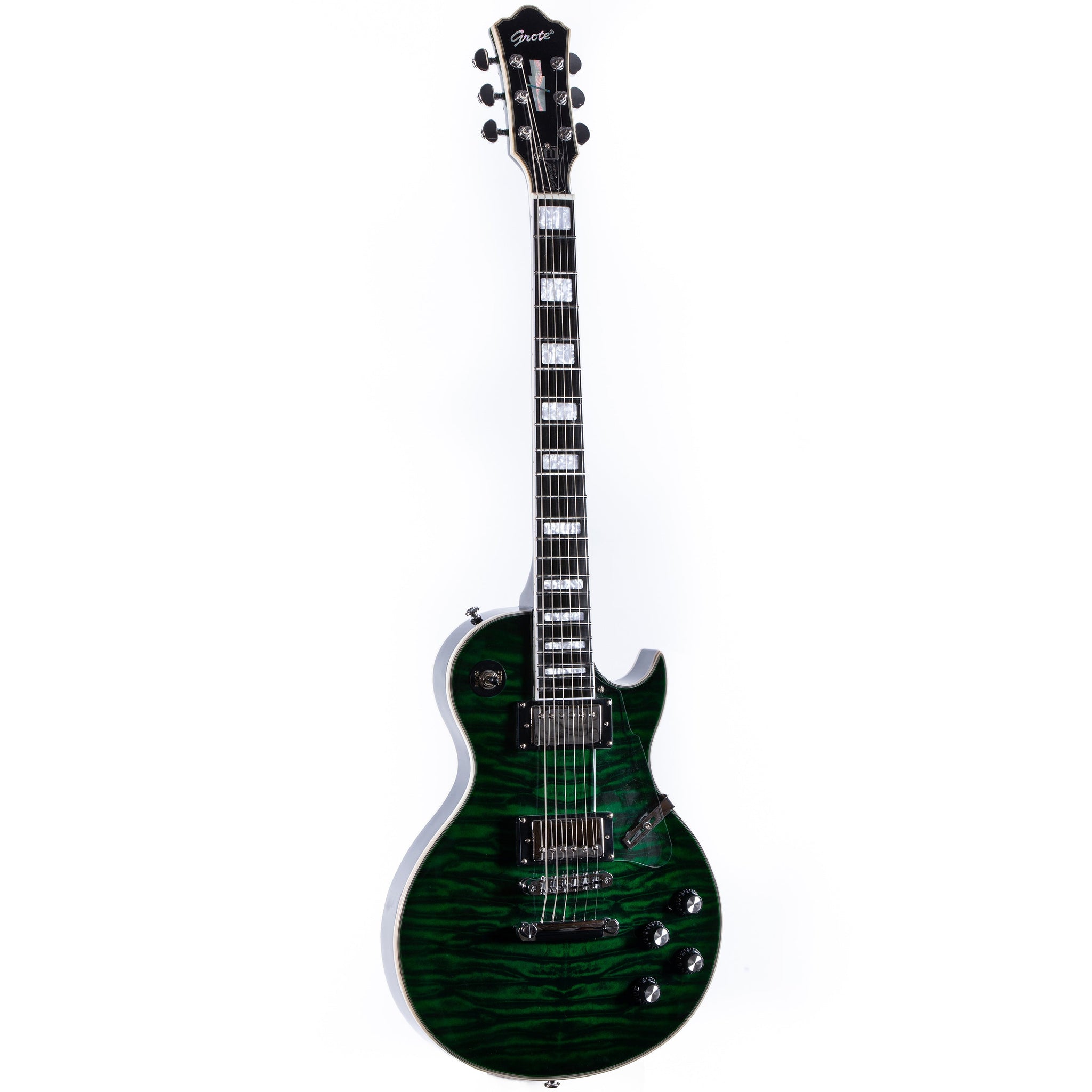 Grote / LPS-003 Blue Quilt レスポールカスタムタイプ Grote LPS-003 Solid Body Electric Guitar Coils Splitting