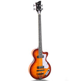 Grote Hollow Body Electric Single-cutaway Bass Guitar Vintage Style Bass with Dual Humbucker Pickups, Professional 4 String Bass for Beginners and Adults