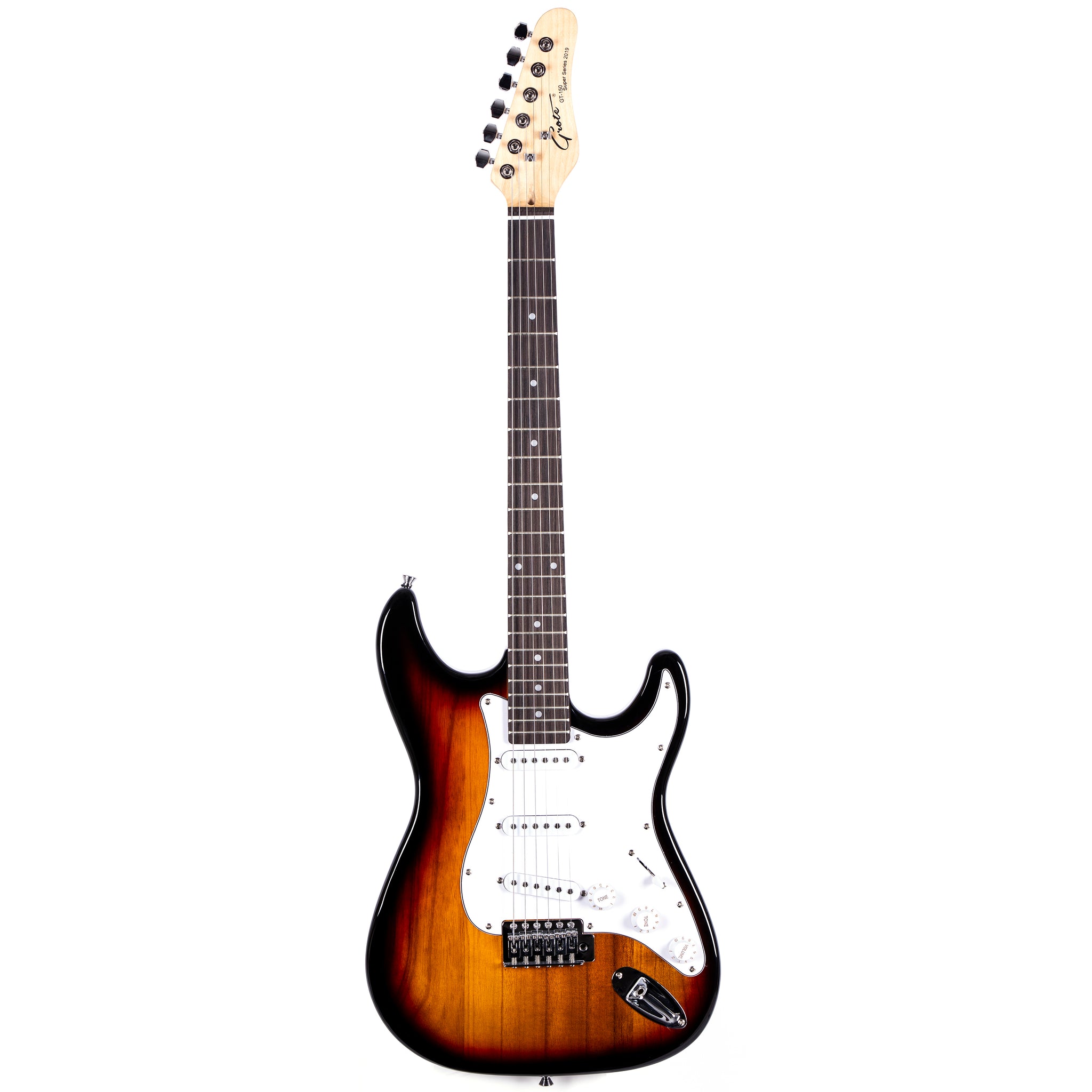 Grote Electric Guitar ST Style Full-Size Gloss Pawlonia Solid Body