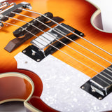 Grote GR-VBB Violin Shaped Electric Bass Semi-Hollow Basswood Flame Maple Top 4 String Bass Guitar