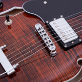 GROTE Jazz Left-Handed Electric Guitar Semi-Hollow Body Trapeze Tailpiece Bridge Guitar