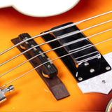 Grote GR-VBB Violin Shaped Electric Bass Semi-Hollow Basswood Flame Maple Top 4 String Bass Guitar