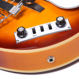Grote Hollow Body Electric Single-cutaway Bass Guitar Vintage Style Bass with Dual Humbucker Pickups, Professional 4 String Bass for Beginners and Adults