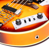 Grote GR-VBB Violin Shaped Electric Bass Semi-Hollow Basswood Flame Maple Top 4 String Bass Guitar