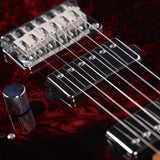 Electric Guitar Burl Wood Look Printed Top Modern Double Cut 6 String HH Pickups Tremolo Maple Neck Gloss Finish