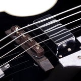 Grote GR-VBB Violin Shaped Electric Bass Semi-Hollow Basswood Flame Maple Top 4 String Bass Guitar