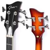 Grote GR-VBB Violin Shaped Electric Bass Semi-Hollow Basswood Flame Maple Top 4 String Bass Guitar