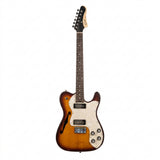 Grote GRTL-P90 Electric Guitar Matte Finish Semi-Hollow Basswood Body with Single F Hole TL P90 Pickups Maple Neck