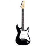 Grote Electric Guitar ST Style Full-Size Gloss Pawlonia Solid Body Canadian Maple Neck Chrome Hardware with Gigbag Picks (Red/Blue/Black/VS/3TS)