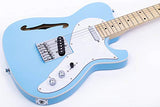 Grote Electric Guitar Semi-Hollow Body Single F-Hole   Gloss Pain Tele Style Guitar Full-Size Basswood with Canadia Maple neck Chrome Hardware Picks