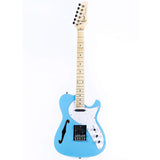 Grote Electric Guitar Semi-Hollow Body Single F-Hole   Gloss Pain Tele Style Guitar Full-Size Basswood with Canadia Maple neck Chrome Hardware Picks