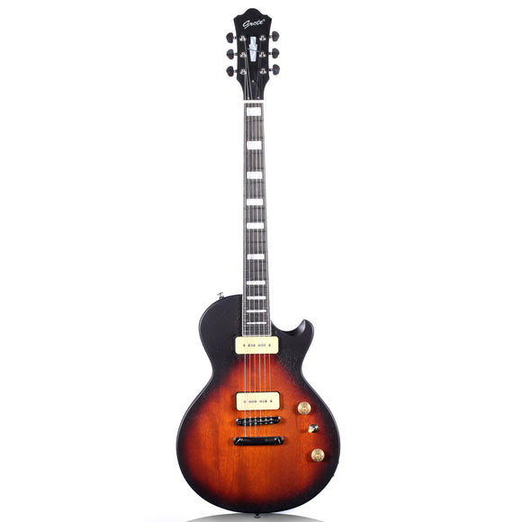 Grote LPS-023 Matte Finished Electric Guitar with P-90 Pickups- LP Style Mahogany Solid Body Guitar