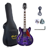 GROTE 335 style Semi-Hollow Body Jazz Electric Guitar with Gigbag