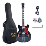GROTE 335 style Semi-Hollow Body Jazz Electric Guitar with Gigbag