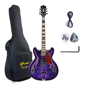 GROTE 335 style Semi-Hollow Body Jazz Electric Guitar GRDB-HWPU