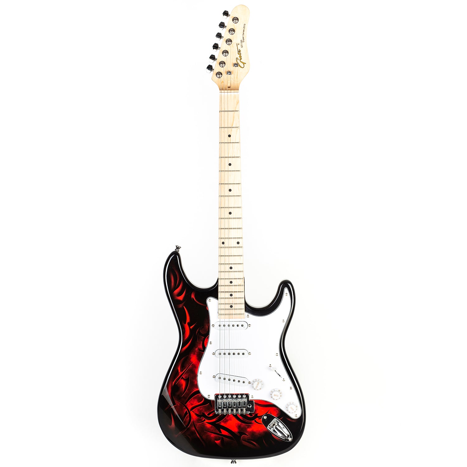 Grote water transfer printing electric guitar with gigbag(Red