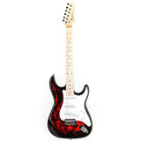 Grote water transfer printing electric guitar with gigbag(Red)