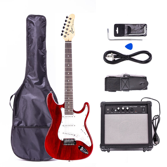 Grote Electric Guitar 39 inch Starter beginner kits Full Size Case 20W Amp Strap Picks Tremolo Bar