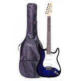 Grote Electric Guitar ST Style Full-Size Gloss Pawlonia Solid Body Canadian Maple Neck Chrome Hardware with Gigbag Picks (Red/Blue/Black/VS/3TS)