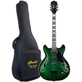 Grote Semi-Hollow Body Electric Guitar Thinline Arched-top Coils Splitting With Gigbag GYS-35