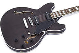 GROTE Electric Guitar Semi-Hollow Body Guitar matte finished P90 Pickups (Gray)