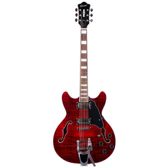 GROTE 335 style Jazz Electric Guitar with Bigsby Semi-Hollow Body