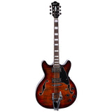 GROTE 335 style Jazz Electric Guitar with Bigsby Semi-Hollow Body