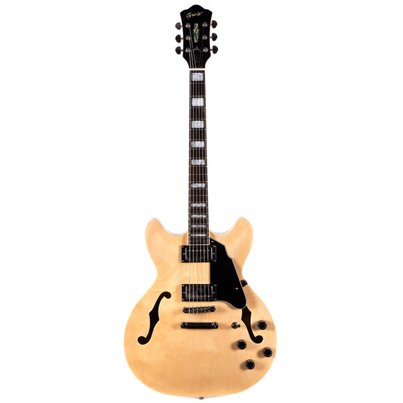 GROTE BRAND Semi-Hollow Body Electric Guitar Natural Color GRWB-NA35